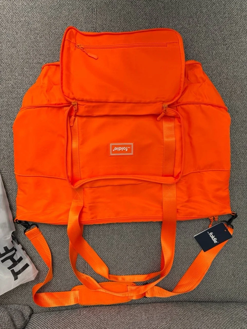 Foldie Bright Orange Nylon Tote Bag